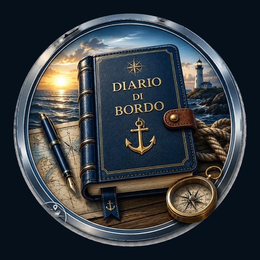 Diario di bordo: il libro di bordo con bussola, carta e penna